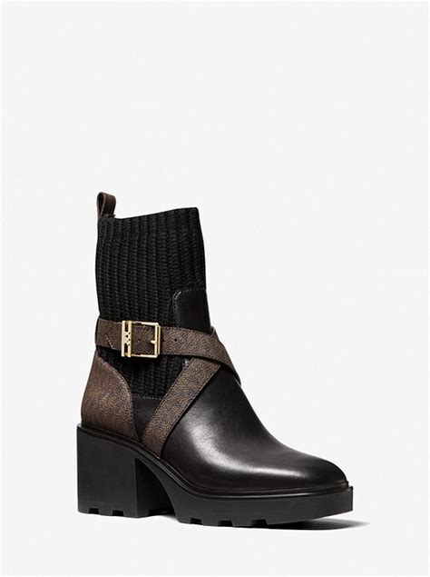 michael kors keisha logo and knit boot|Keisha Suede and Knit Boot .